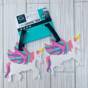 G FORCE Set of 2 Unicorn Luggage Tags *PINK/PURPLE*